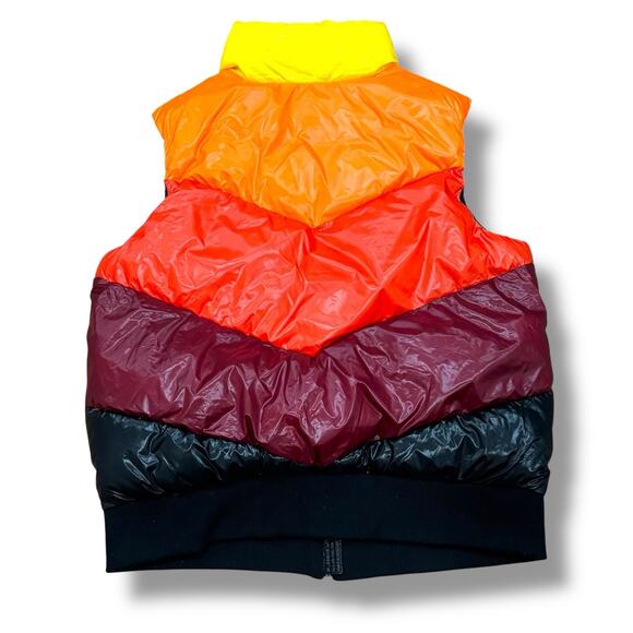 Love And Sports Women’s Size L (12-14) Multicolor Retro Stripe Puffer Vest - Picture 5 of 5